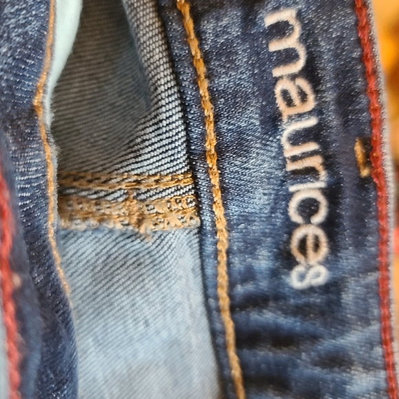 Maurices Women's Size 10 Long Skinny Distressed Hem Denim Blue Jeans 32" Inseam - Picture 9 of 9
